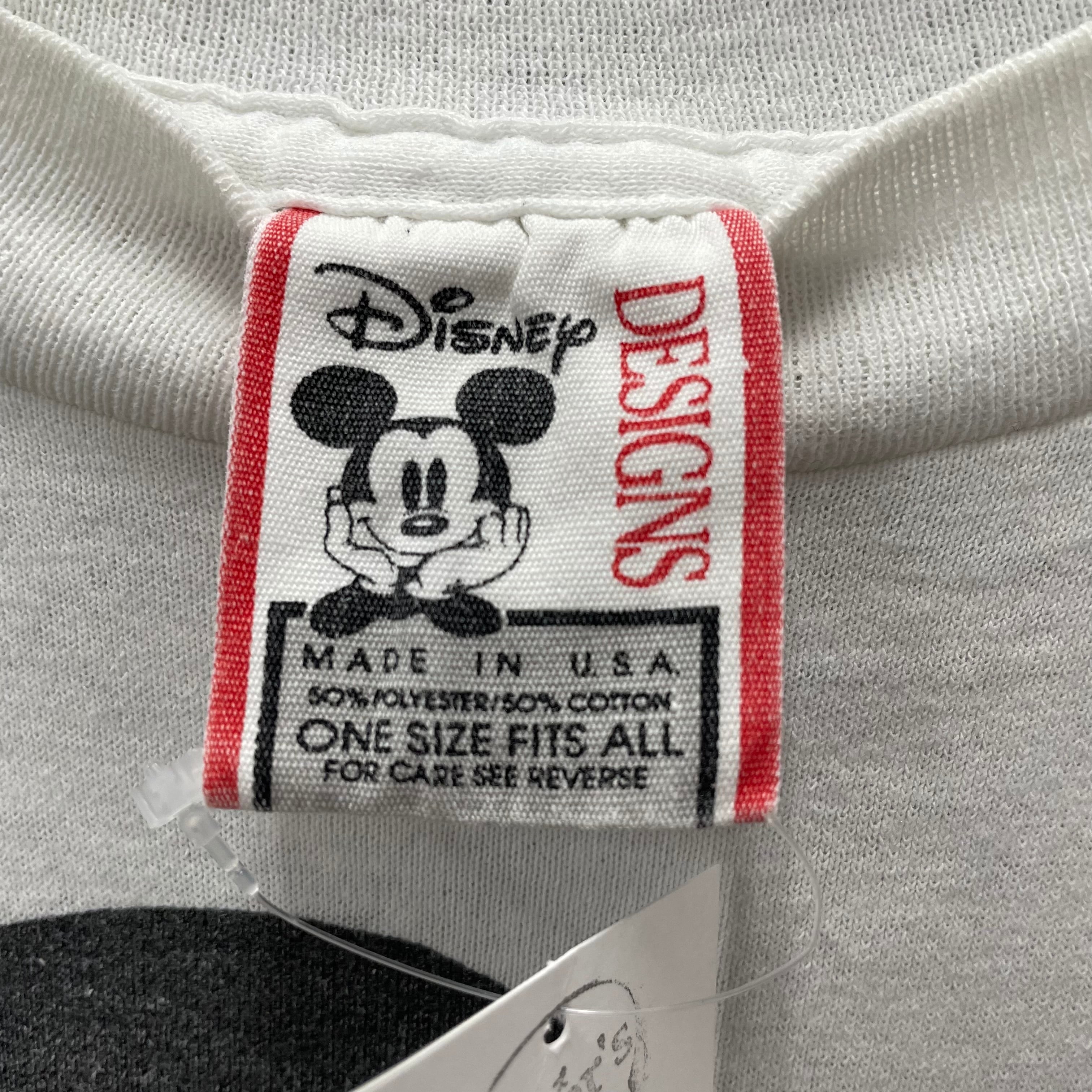 Disney　ディズニー　ミッキーマウス　総柄　半袖tシャツ　観光　水色　90s