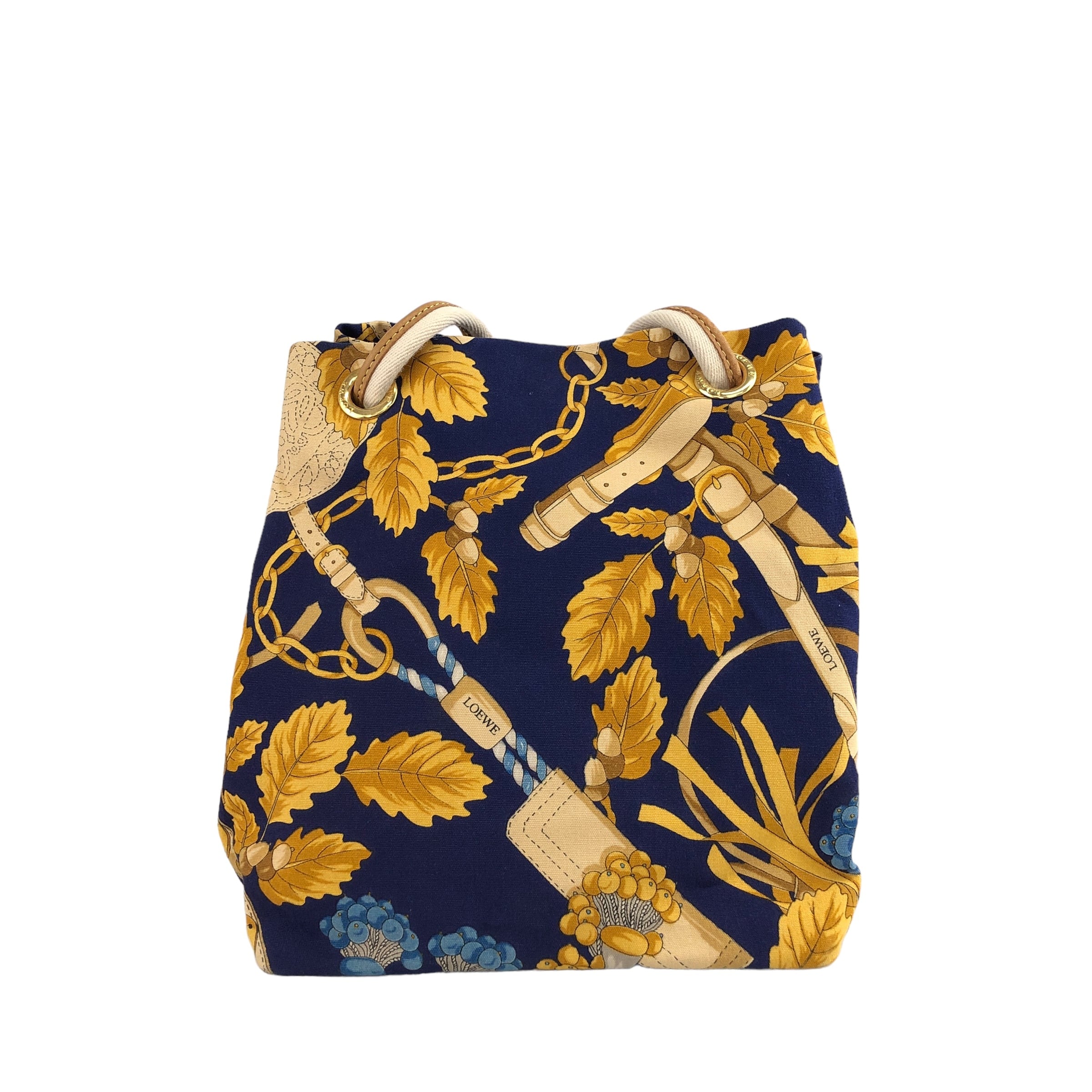 LOEWE ロエベ 総柄 ハンドバッグ ネイビー キャンバス vintage