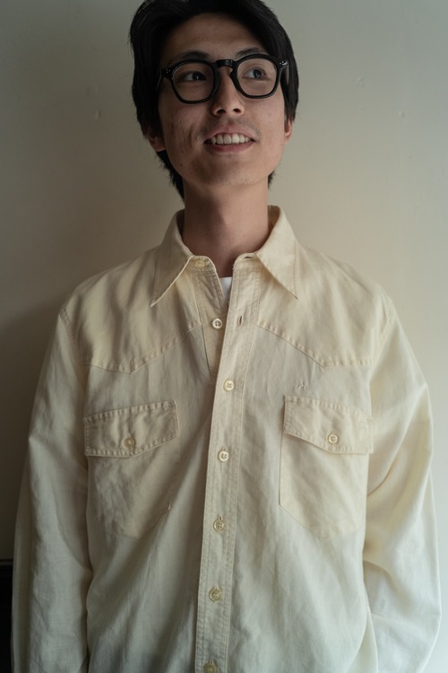 ユーロ DI BIASI JEANS リネンウエスタン L/Sシャツ 433B