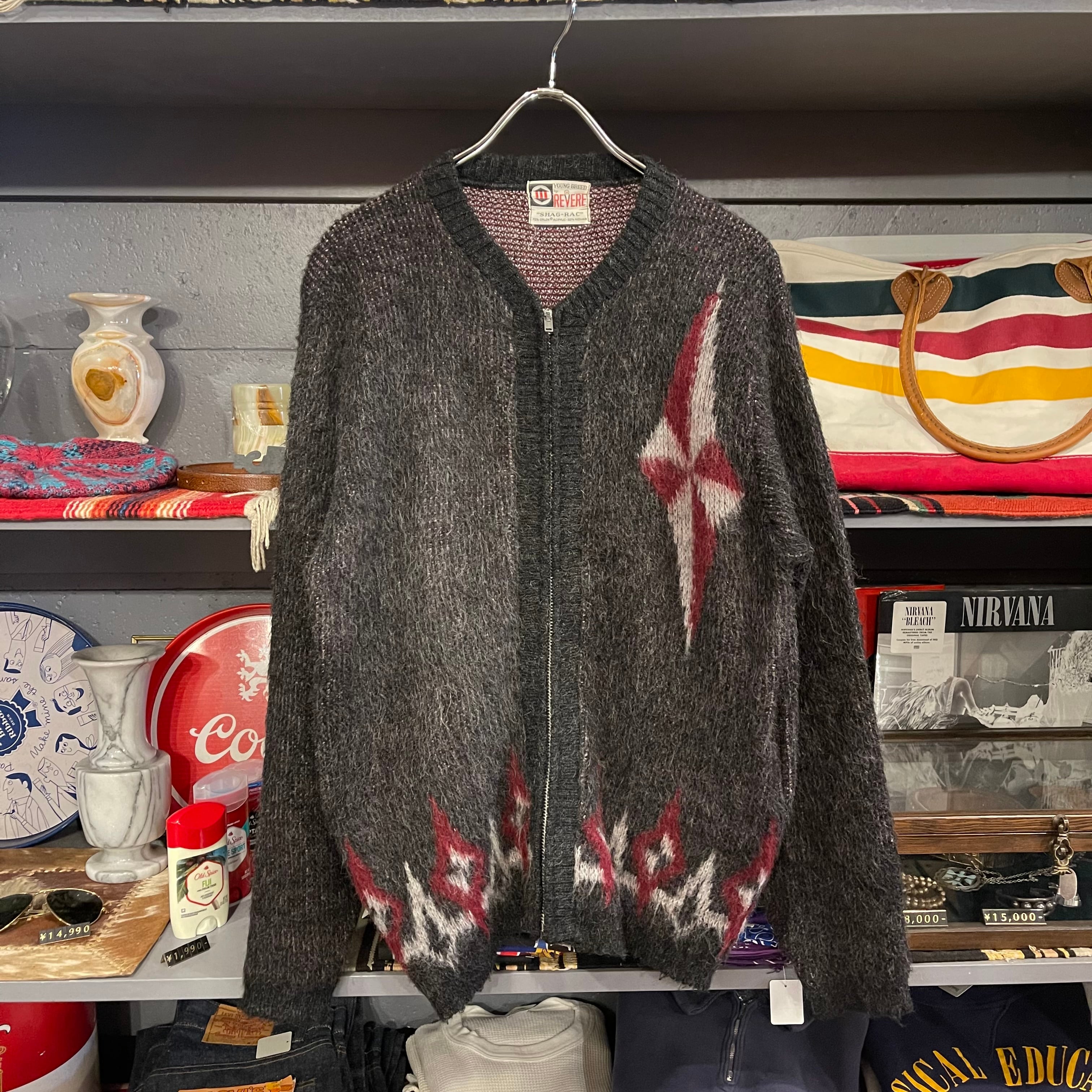 60s REVERE Acrylic×Mohair Knit Cardigan | VOSTOK 