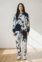 【セットアップ可】藍染めタイダイトレーナー 水たまり