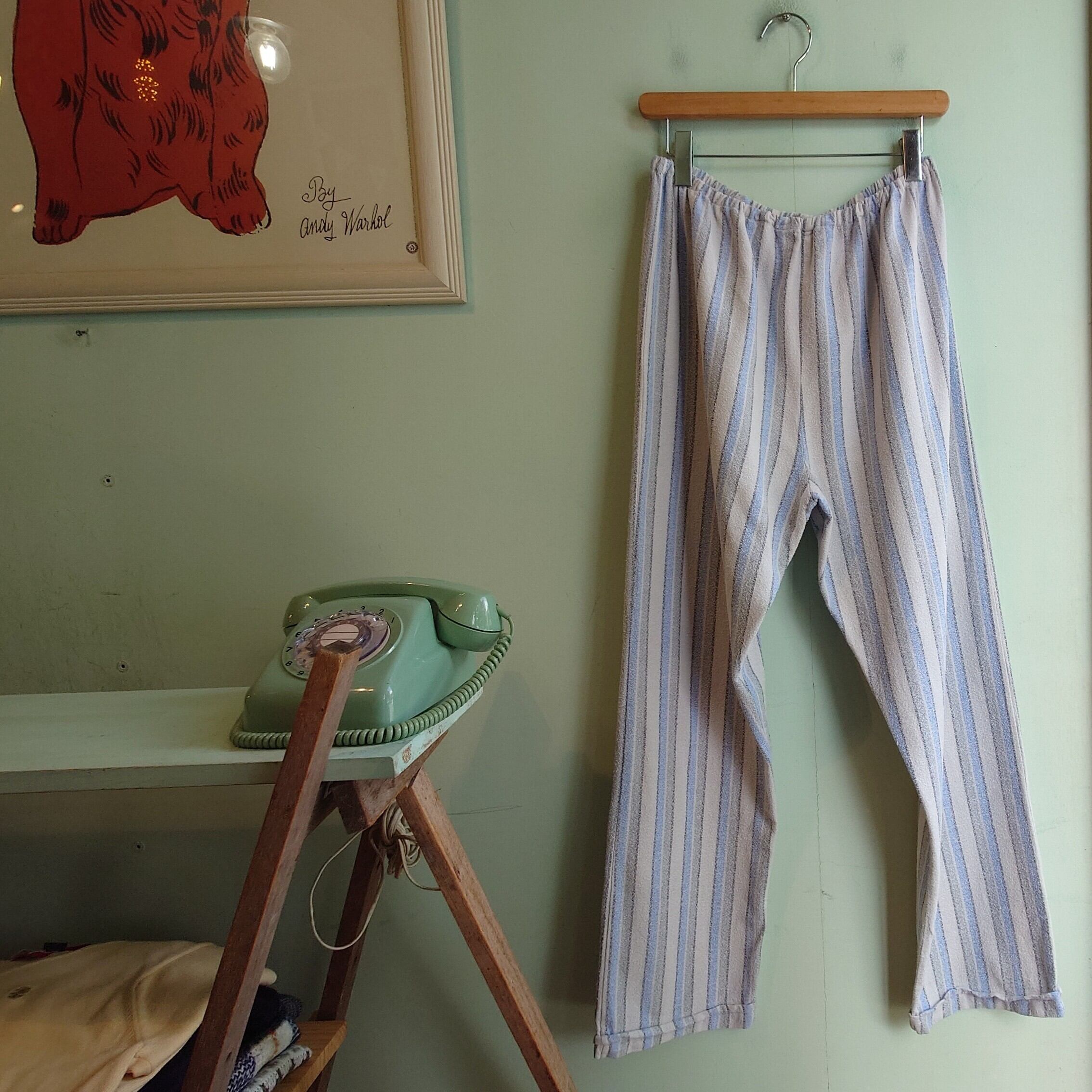 80s vintage パジャマパンツ ストライプパンツ ナイトイージーパンツ