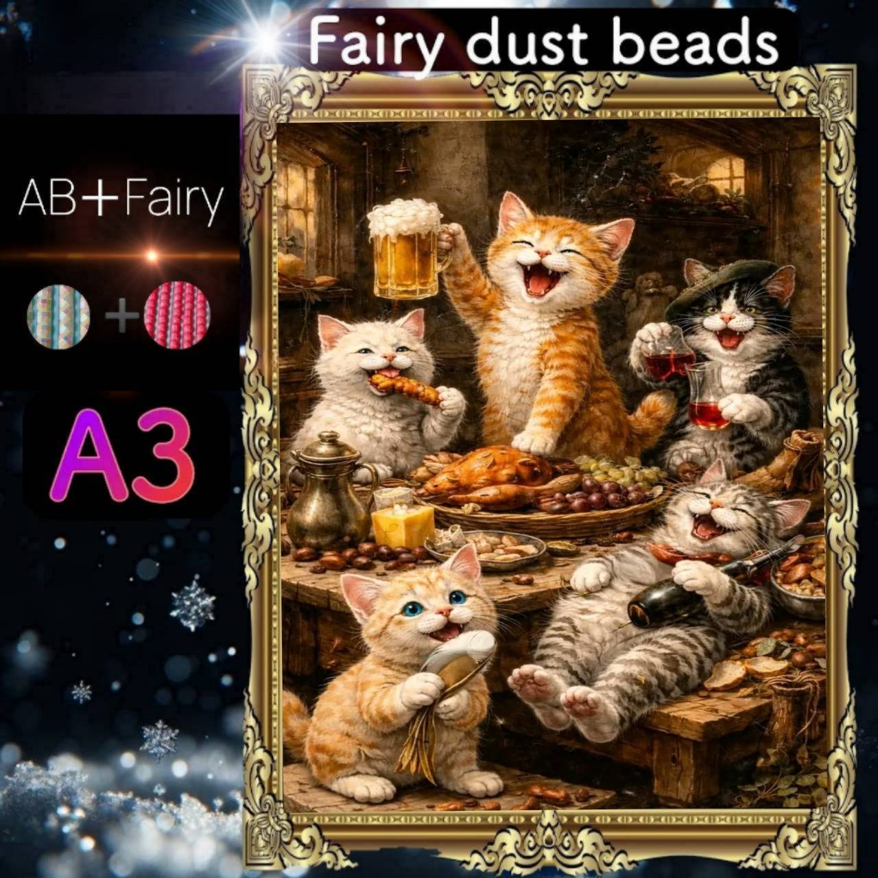 AB(オーロラ)+fairy各3色入り!四角ビーズ AB+fairy407ダイヤモンドアート