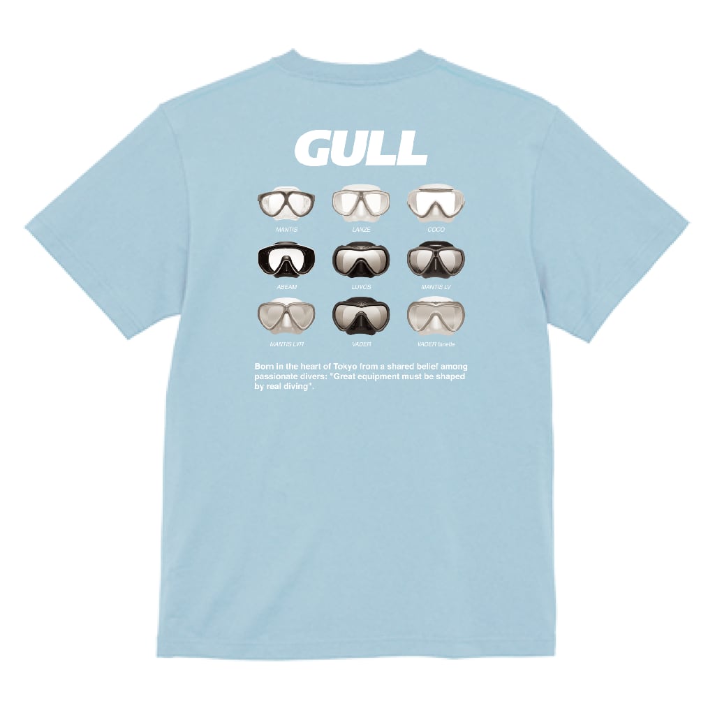 【OnlineStore限定】GULL デザインTシャツ（9-MASKS）″ ライトブルー ”