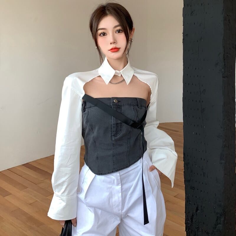 オータムスタイルトップス シャツ カーディガン ロング 秋物 ハンチェンe54489941018