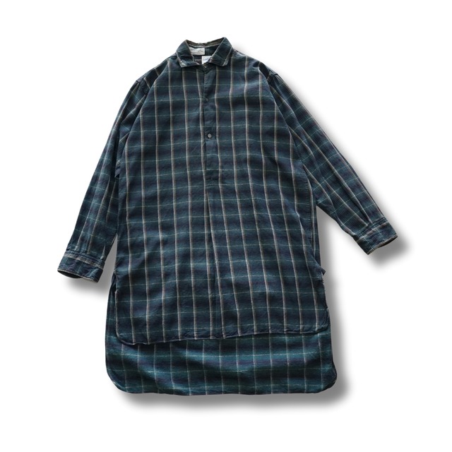 fideltiss グランパシャツ チェック柄 コットン 長袖シャツ（サイズ表記38・実寸M相当）｜NA388