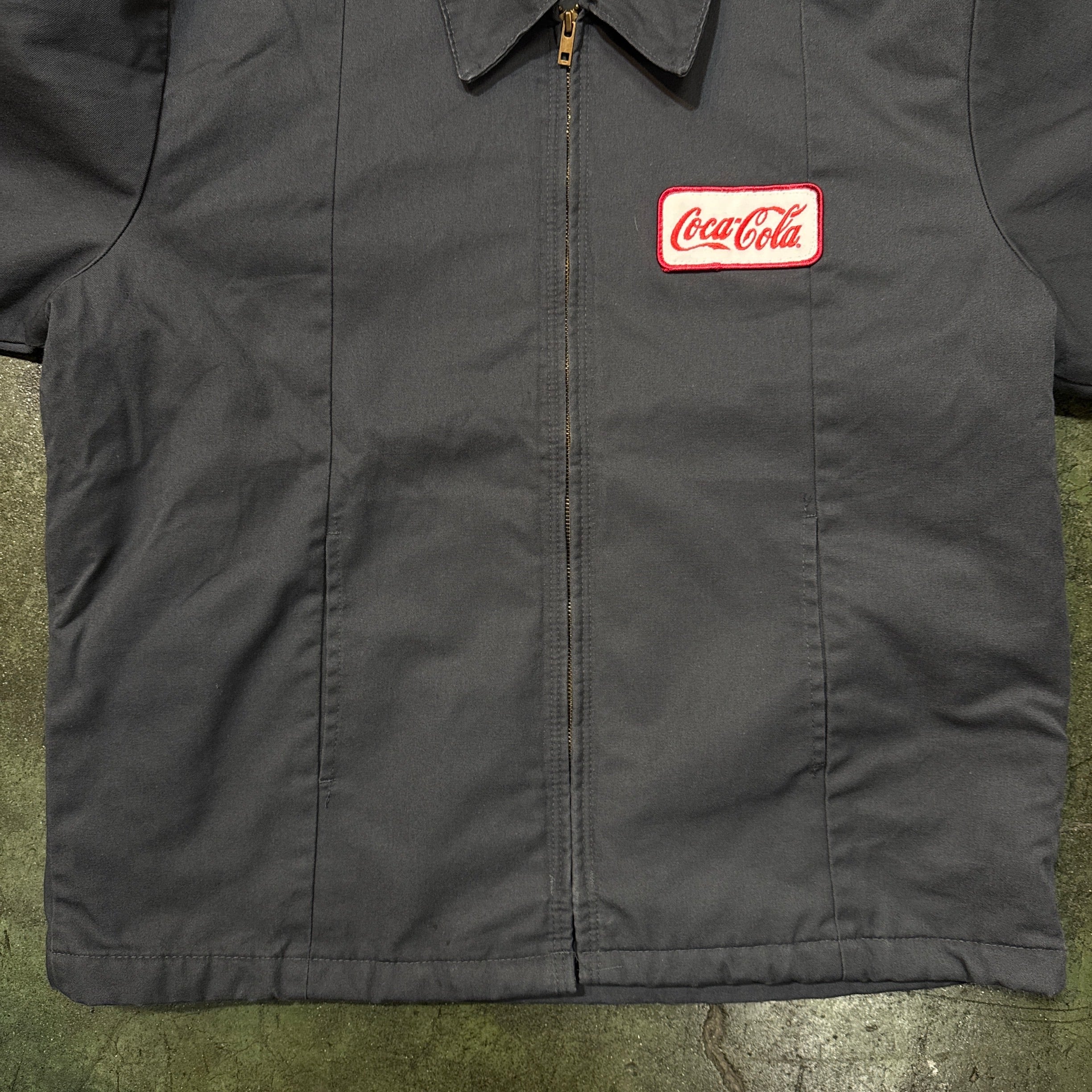 Coca-Cola Work Jacket Gray Black XL Size コカコーラ ワーク