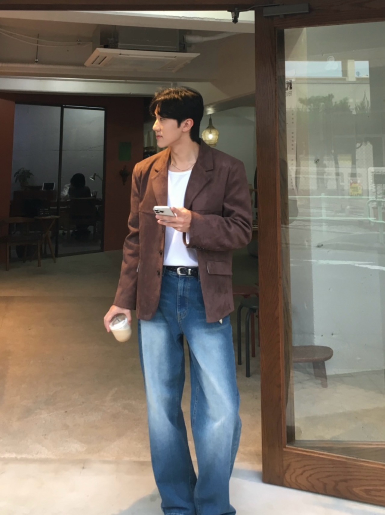 Maison Lined Suede Blazer (Brown) - 2