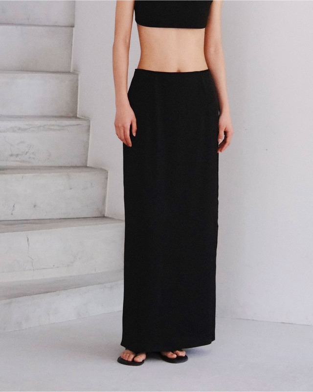 wave satin skirt -made in japan-