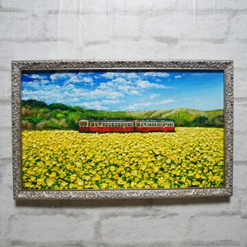 油絵 油彩 油彩画 絵 絵画 円形【バターミルクパンケーキ】 | Pay ID