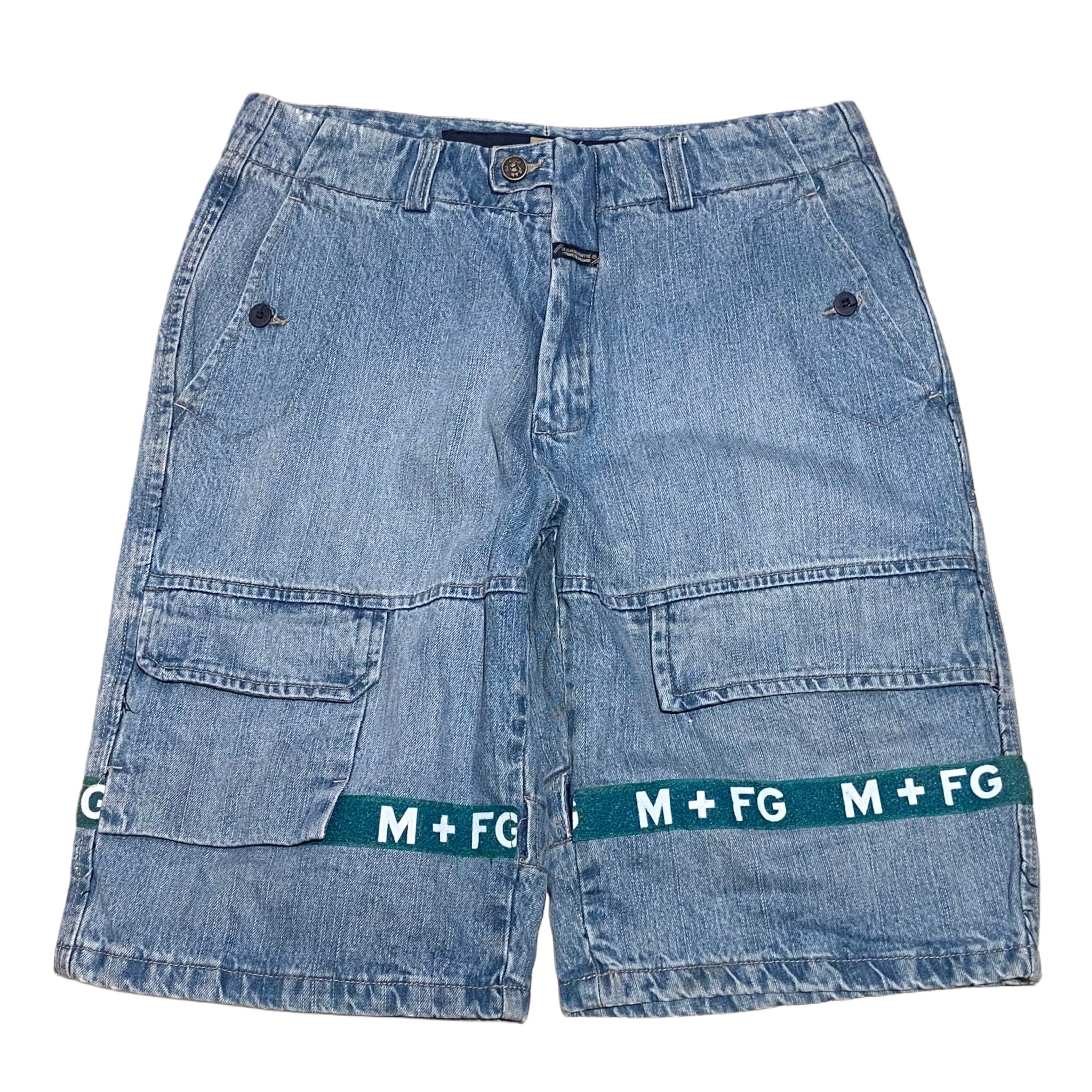 STUSSY デニムショーツ 2000年代初期 レア物 90s OLD STUSSY/Denim Shorts/WORKGEAR/USA製/W32/デニムショーツ