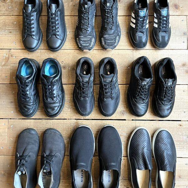 1点物◇アディダスadidasスタンスミス黒スニーカー中古シューズ古着