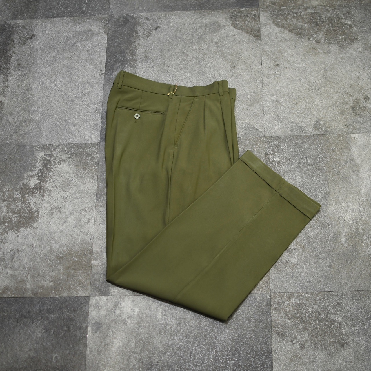 NEW・GEN  drape silhouette wide 2tuck slacks khaki