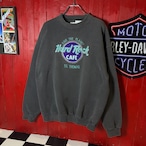 90s USA製 Hard Rock CAFE ブラックフェードスウェット 肉厚 ハードロックカフェ