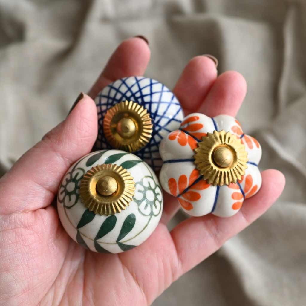 PUMPKIN 陶器のマグネット3個セット B|民芸品 ギフトボックス入り インテリア 雑貨