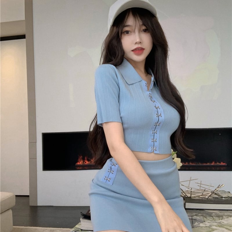 サマーTシャツ スカート 大人ガーリー スウィート キュート カジュアル 夏物 ドラファッションホール55915911606