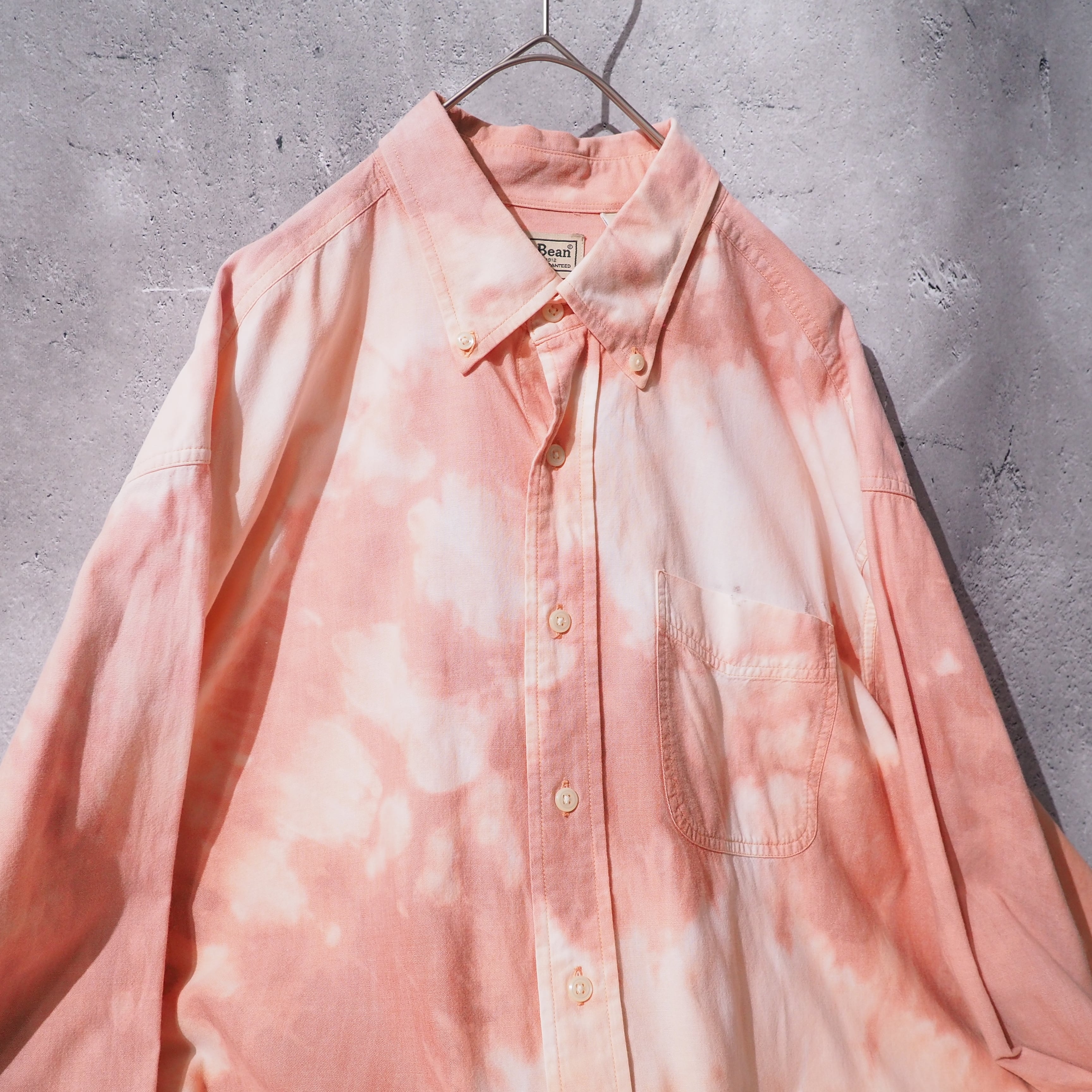 " L.L.Bean " Beautiful Flamingo pink Color Tie dye Over silhouette shirt