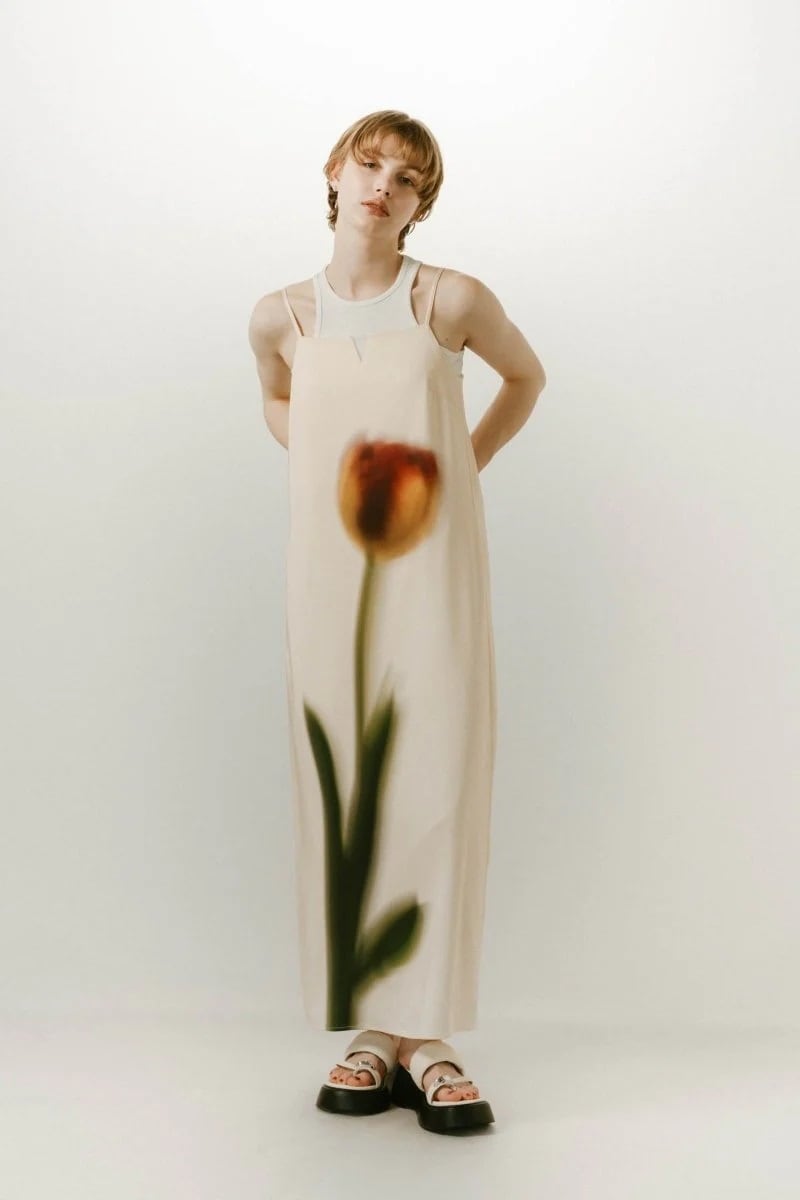 KnuthMarf(クヌースマーフ) flower print satin dress | サウス