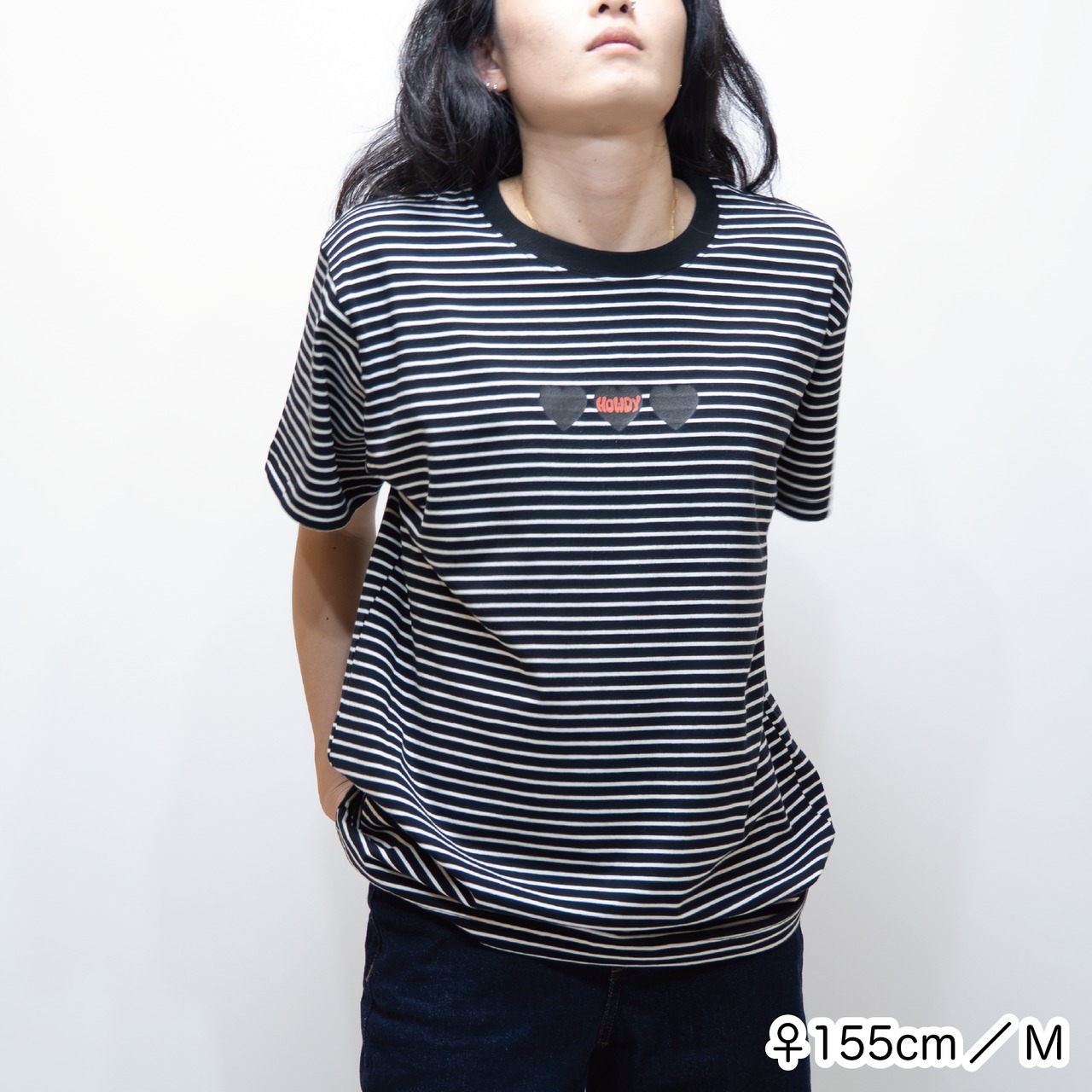 HOWDY Border TEE [ホワイト×ブラック]