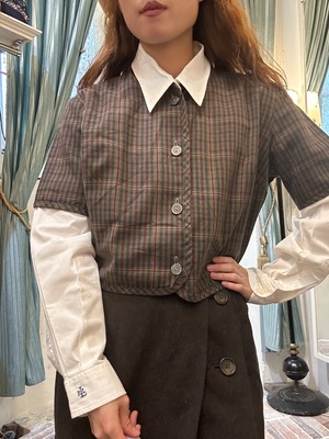 vintage brown × winered short jacket