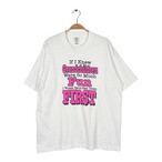 90s メッセージＴシャツ ドミニカ製 ヴィンテージ Tシャツ ホワイト シングルステッチ フルーツオブザルーム サイズXL BZ0688