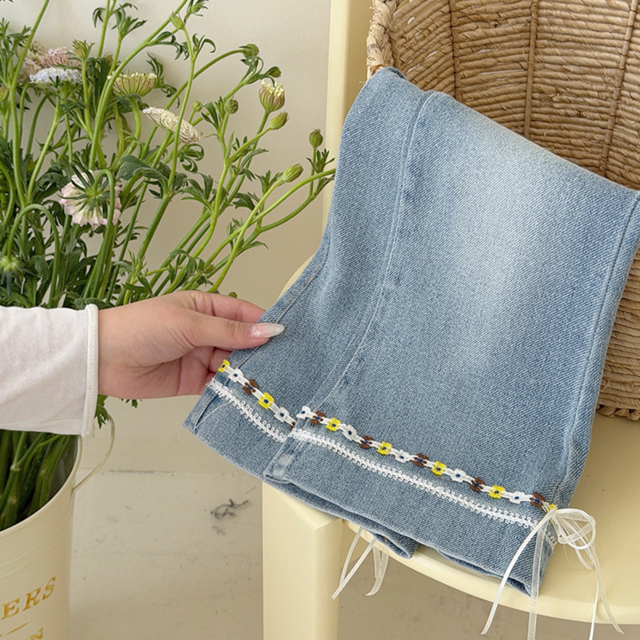 春リボンつきジンズ