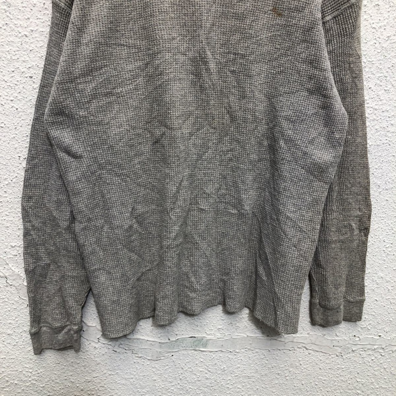 OLD NAVY 長袖 サーマル Tシャツ ユースサイズ 12/14 160〜 グレー 犬 