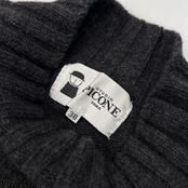 Studio Picone スタジオ ピッコーネ ロゴ入り アンゴラ混 ウールニットセーター サイズ 38 /チャコールグレー系/レディース