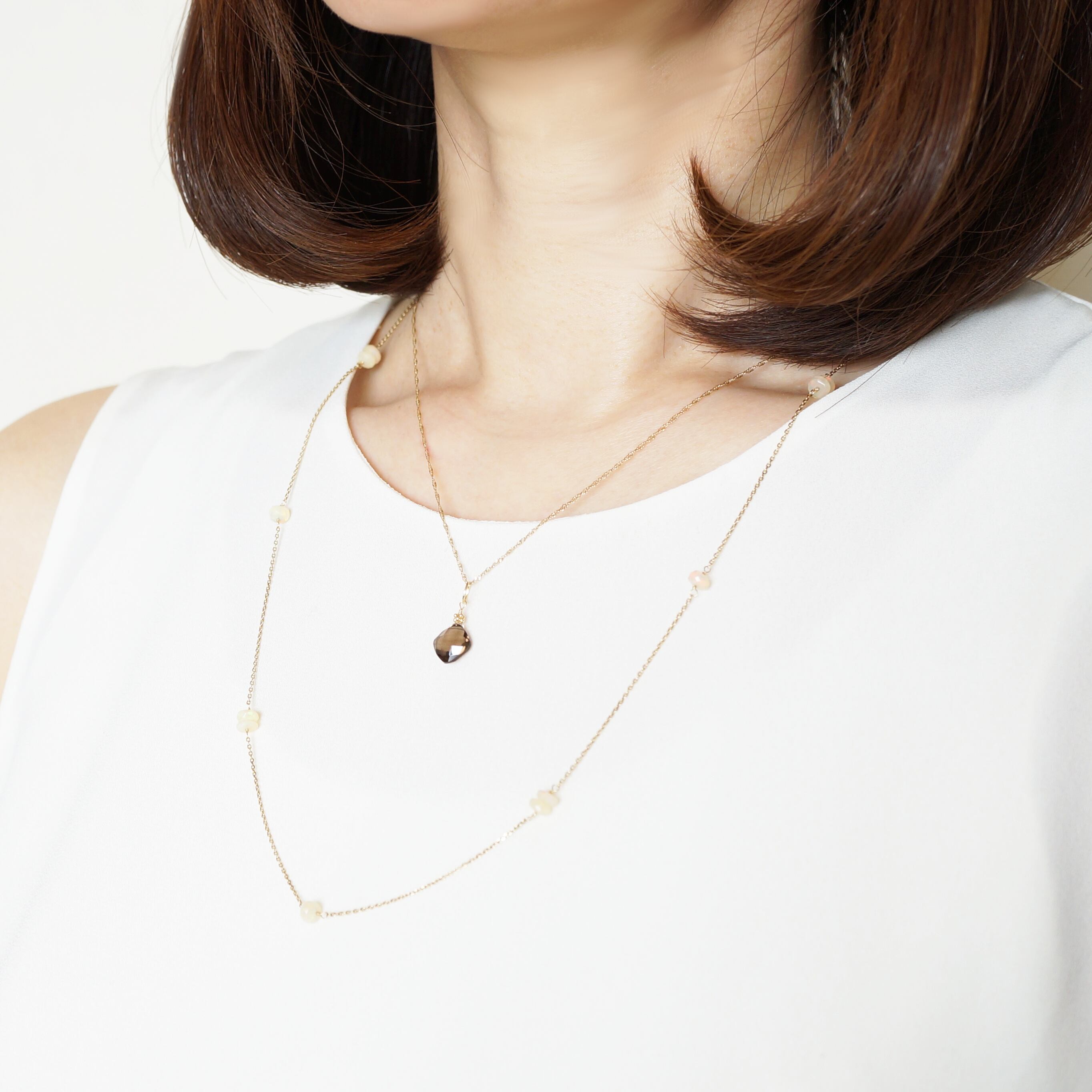 K10 Smoky quartz necklace charm / 天然石 スモーキークォーツ 水晶