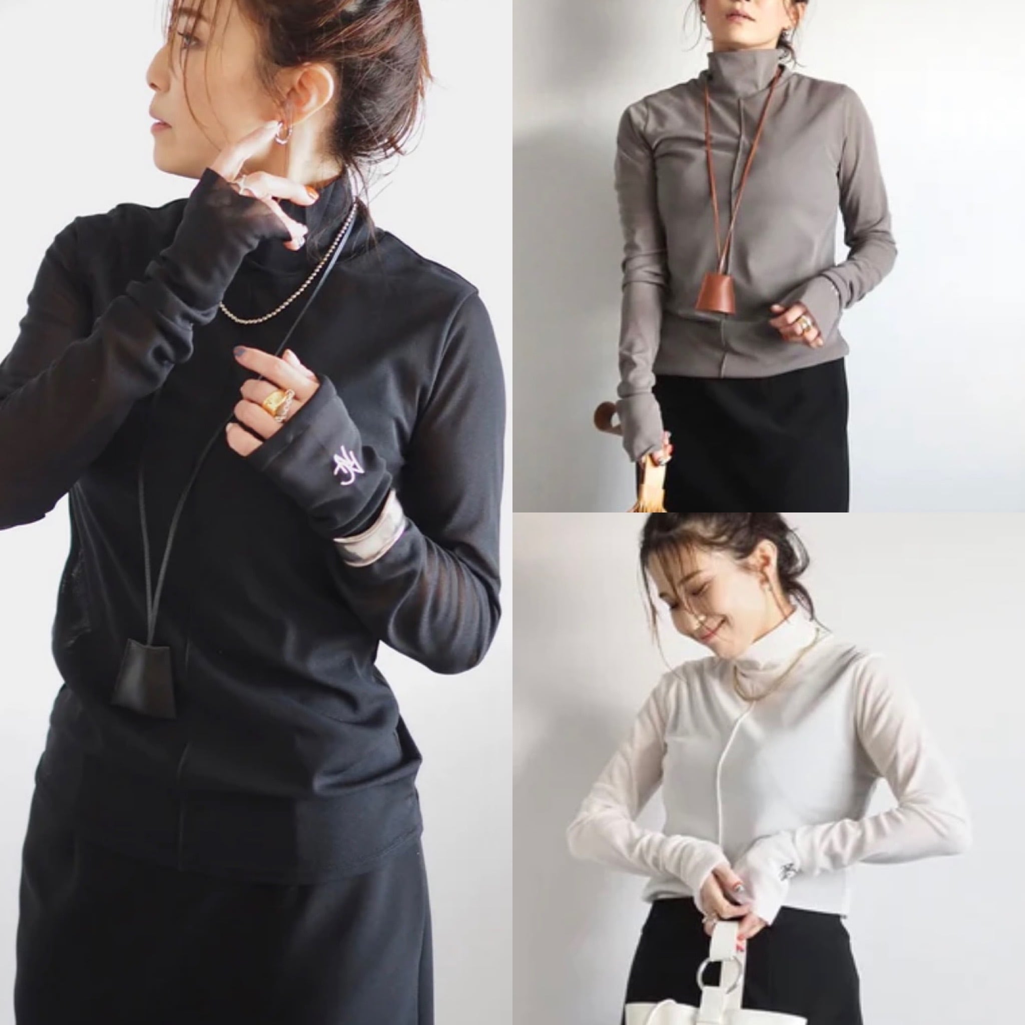 ANIECA ハイネックシアートップス ANIECA 】 High neck ANC Sheer Tops | valance 福井｜レディース