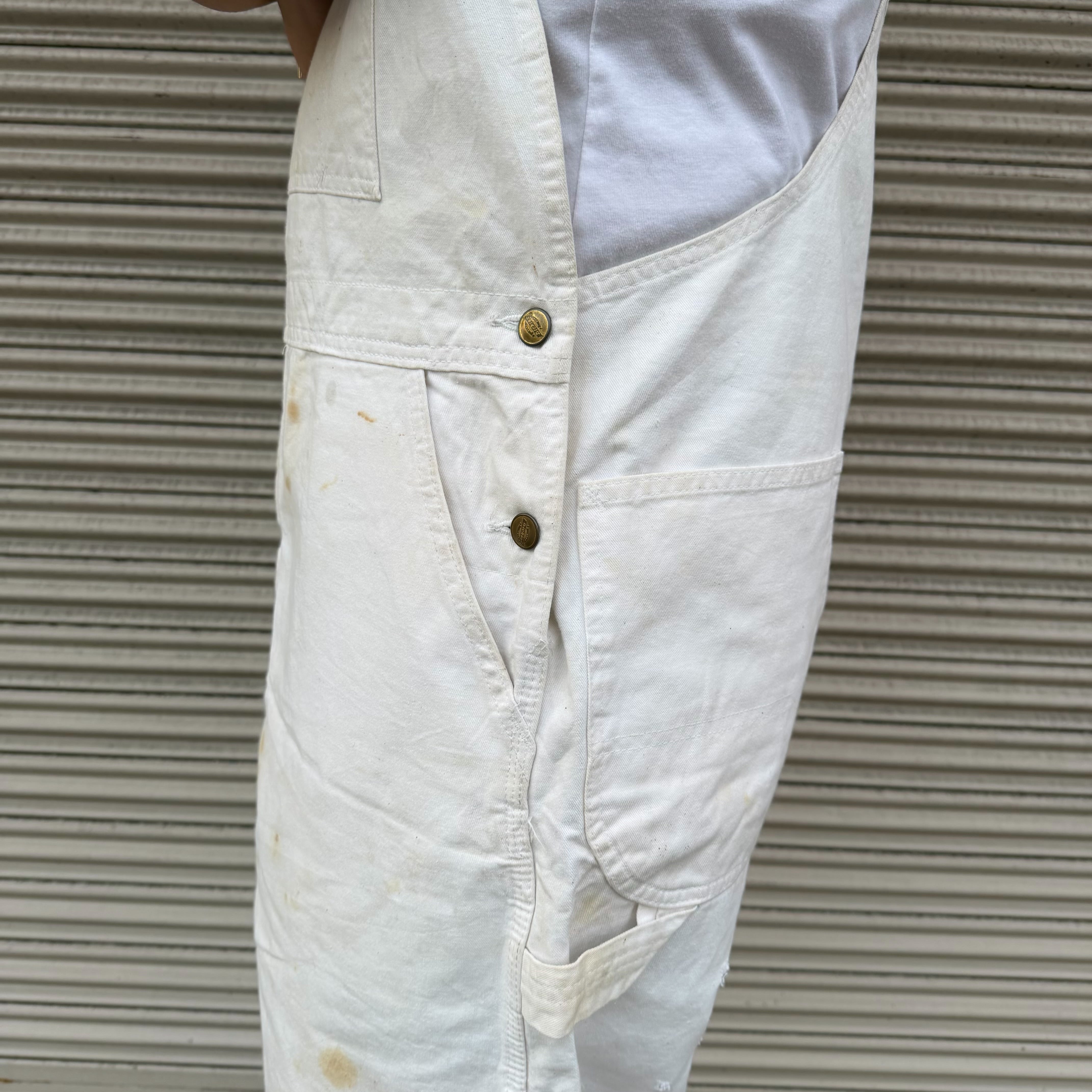 90s Dickies ペインター オーバーオール ワークパンツ ホワイト