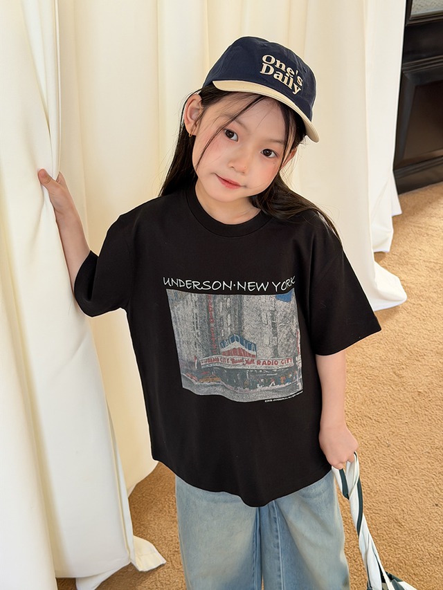 【KID】アメリカンレトロニューヨーク半袖Tシャツ - 19