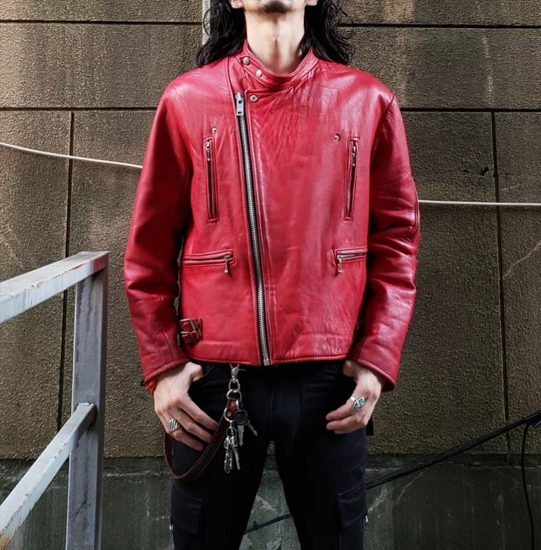 赤！ 70～80s Vintage UK Riders Jacket ロンジャン ライダース ...