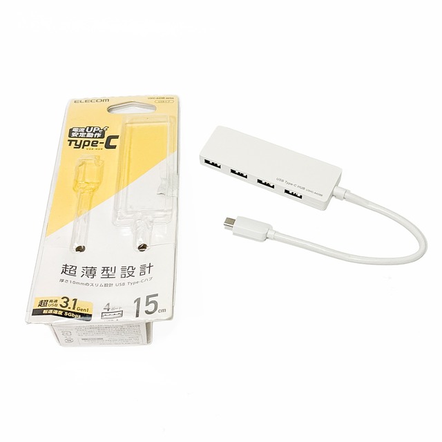 エレコム USB Type-C接続 4ポート USB3.1ハブ U3HC-A429BXWH 超薄型設計 高速データ転送 バスパワー