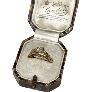 antique c1922 18ct gold snake ring set with old-cut  diamond