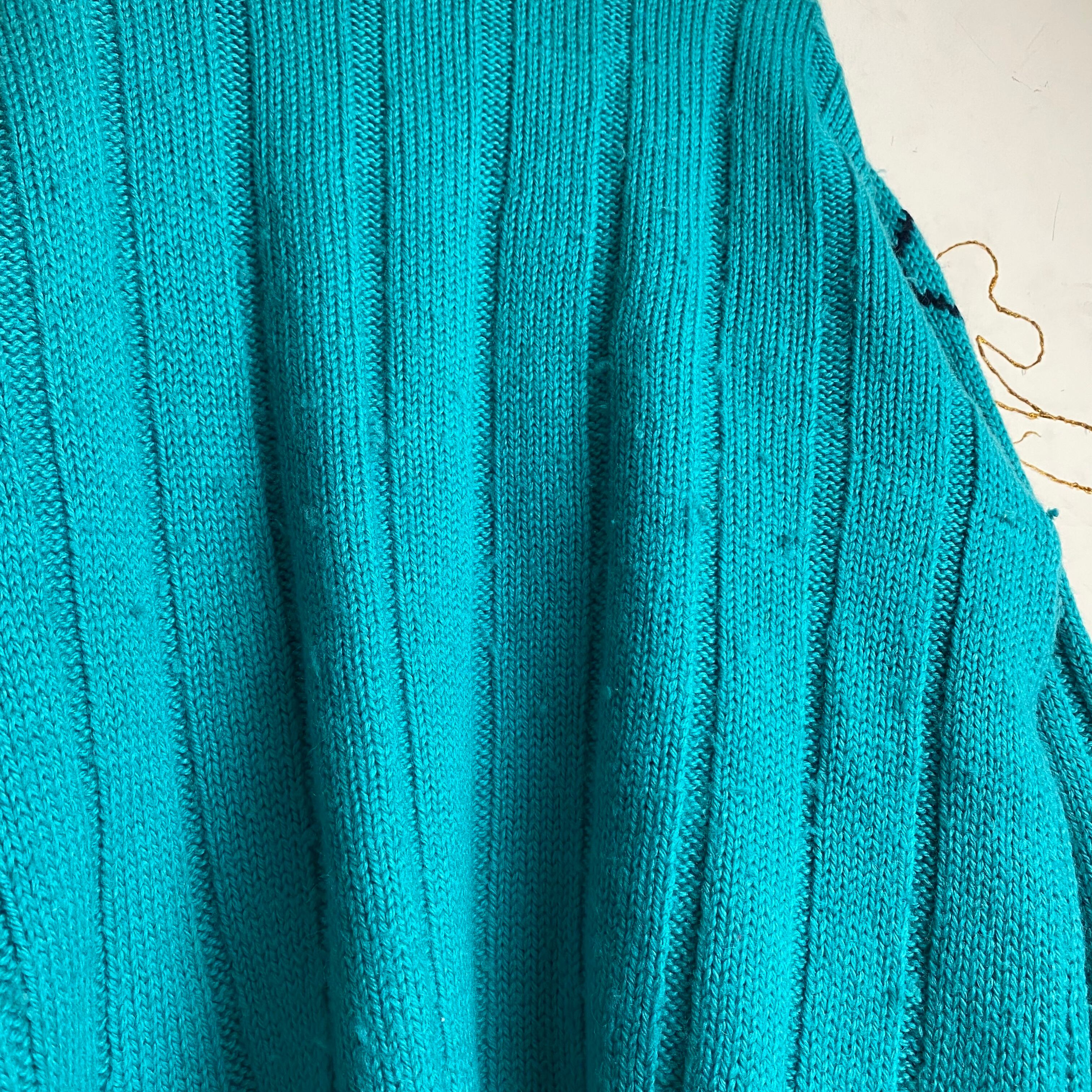 80’s USA製 Jantzen ティファニーブルー パールカーディガン 80's USA製 Jantzen ティファニーブルー パールカーディガン