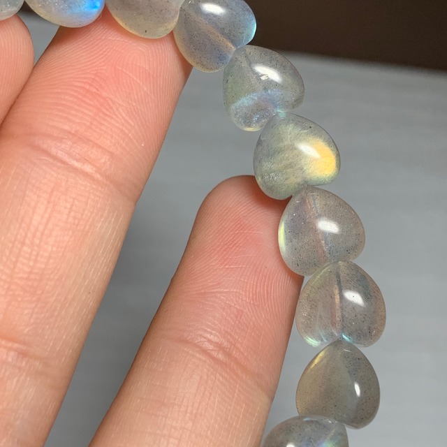 no4.シラーが美しい☆ハート・ラブラドライト ブレスレット