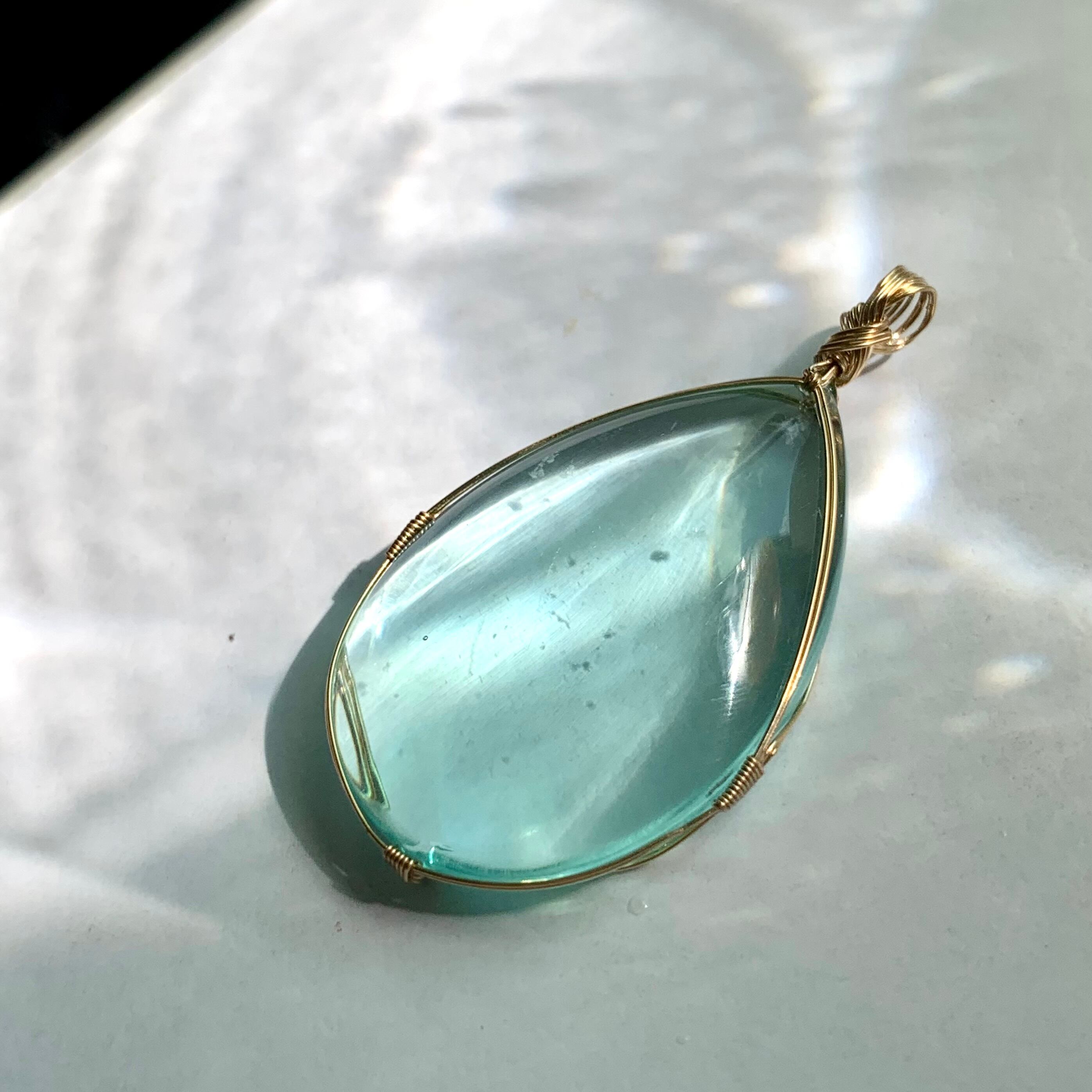 アンダラクリスタルのペンダントトップ（シアンエンジェル） アンダラクリスタル・シアンエンジェル ペンダントトップ | 天然石