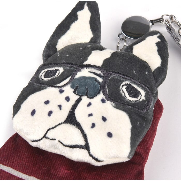 【新品】guriguri フレンチブルドッグ ケース リール付き パスケース フレブル フレンチブルドッグ ファスナー付き