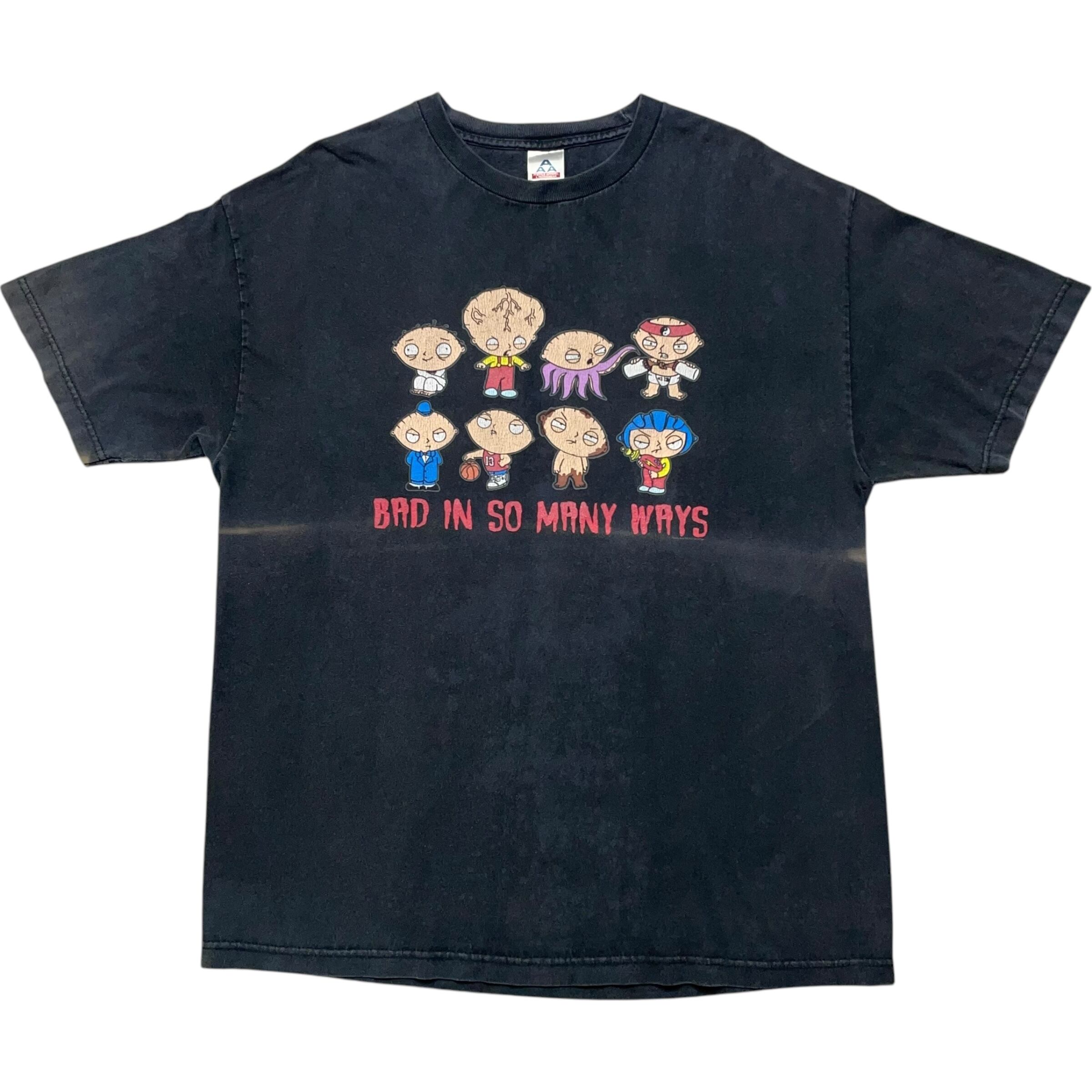 《XL》AAA Tシャツ ファミリー・ガイ ステューウィ プリント ブラック no.6607