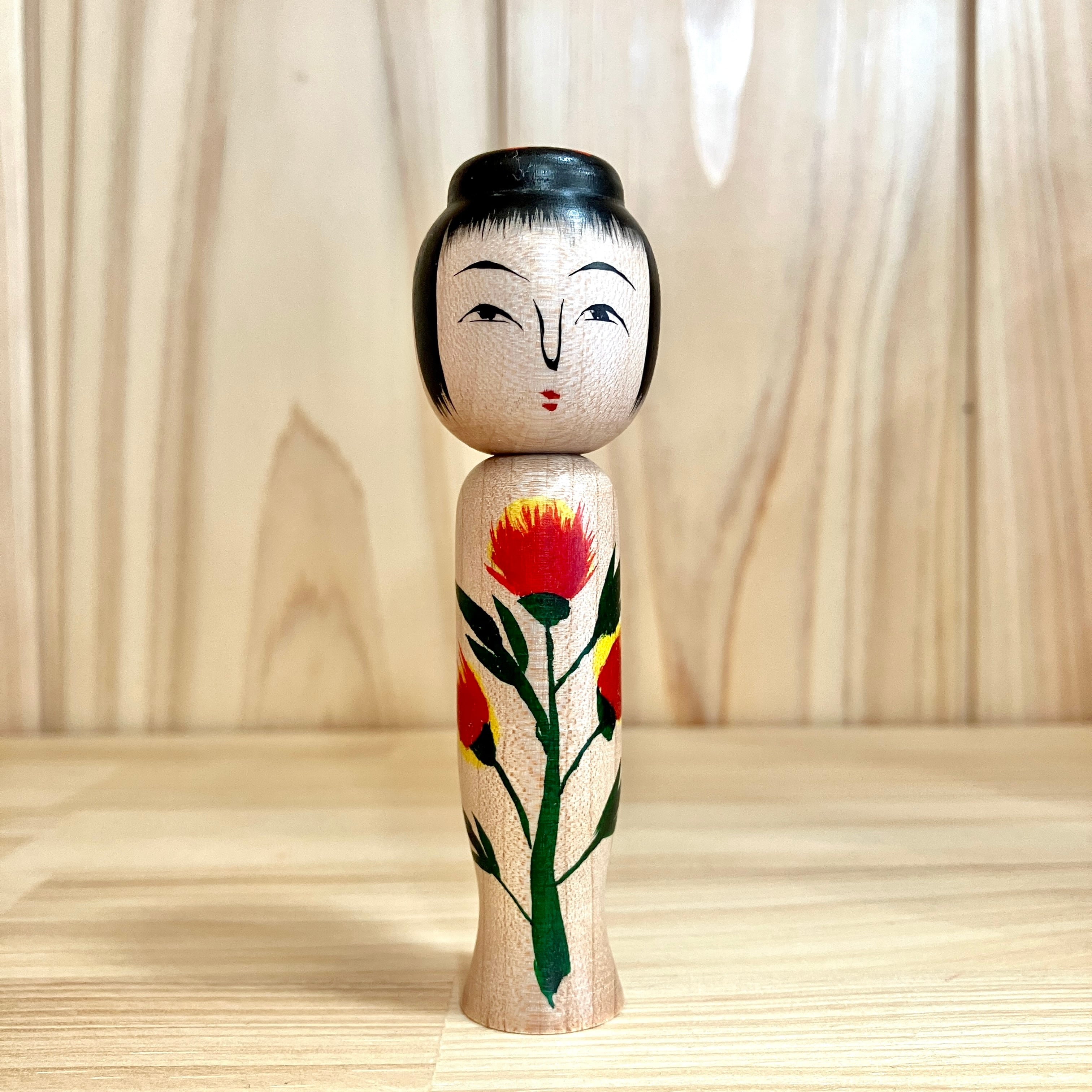 田中恵治工人：蔵王高湯系】3寸 こけし：約9.5cm N8KT-52