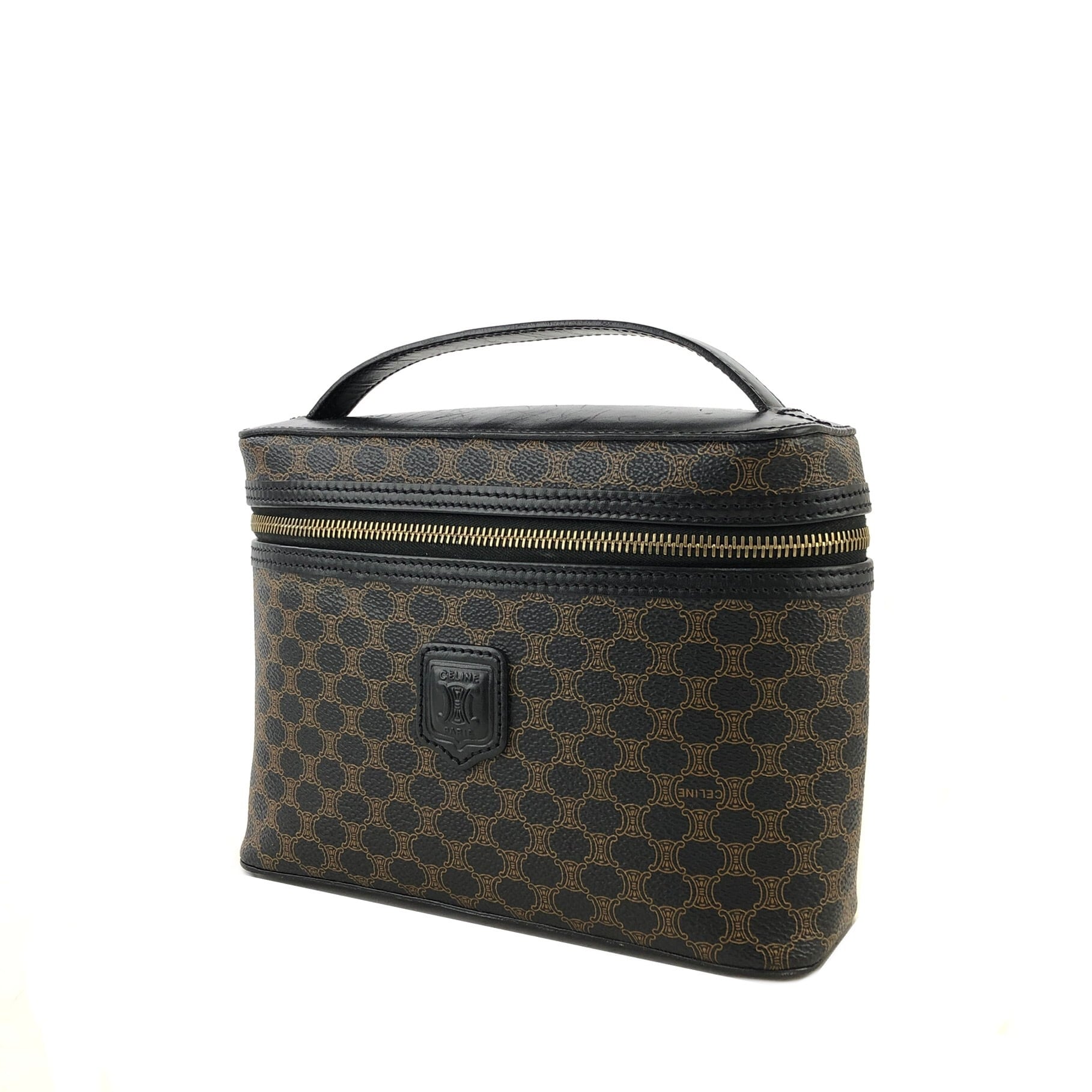 CELINE セリーヌ マカダム ブラゾン型押し バニティバッグ ミニバッグ ハンドバッグ ブラック vintage ヴィンテージ オールドセリーヌ 42j7dd | VintageShop solo powered by BASE CELINE セリーヌ マカダム ブラゾン型押し バニティバッグ ミニバッグ ハンドバッグ ブラック vintage ヴィンテージ オールドセリーヌ 42j7dd | VintageShop solo powered by BASE