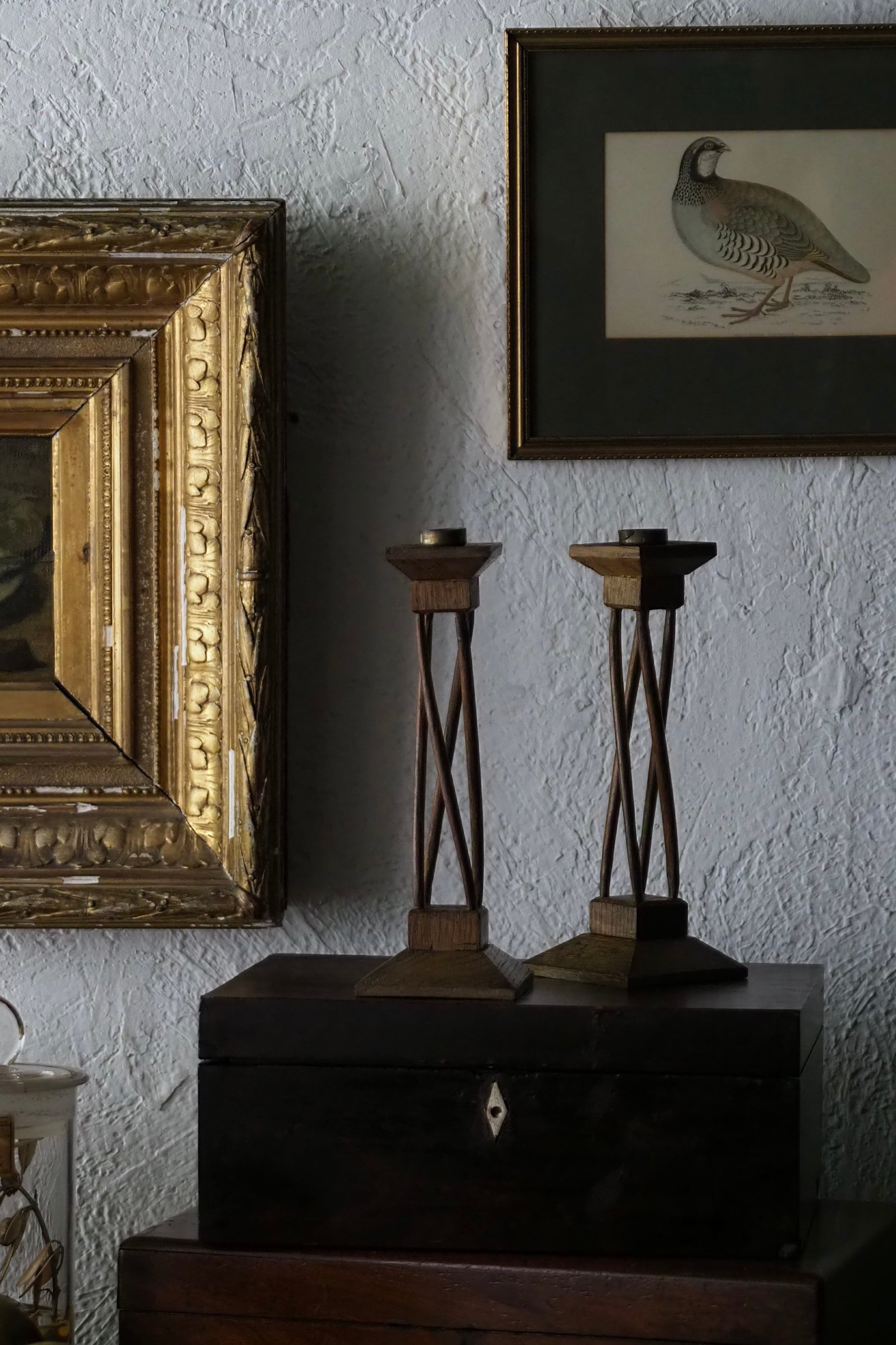 アールデコ ペア燭台-antique pair wood candle stand | アンティーク