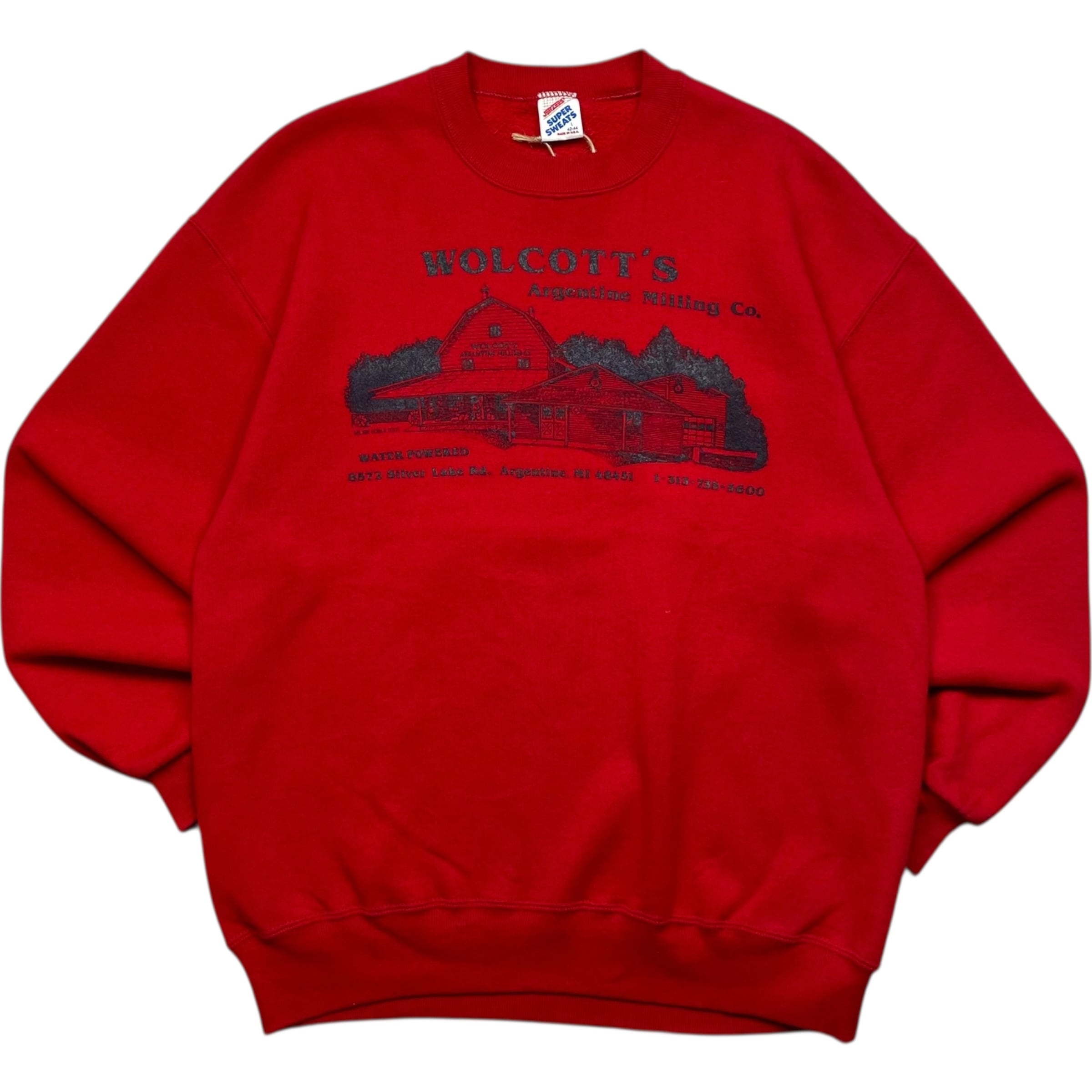 《L》 JERZEES ジャージーズ スウェット プリント レッド USA製 90年代 vintage no.9434