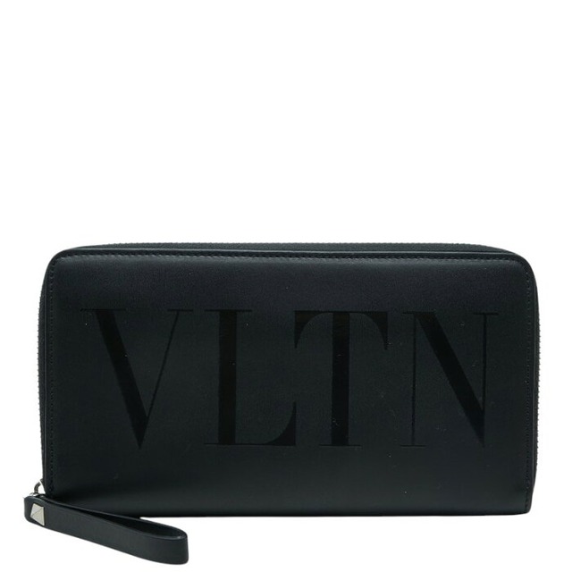 ヴァレンティノ ラウンドファスナー 長財布 ブラック レザー レディース VALENTINO 【中古】