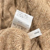 カシミヤ100% picol ross ケーブル編み ニット カーディガン M/ベージュ レディース