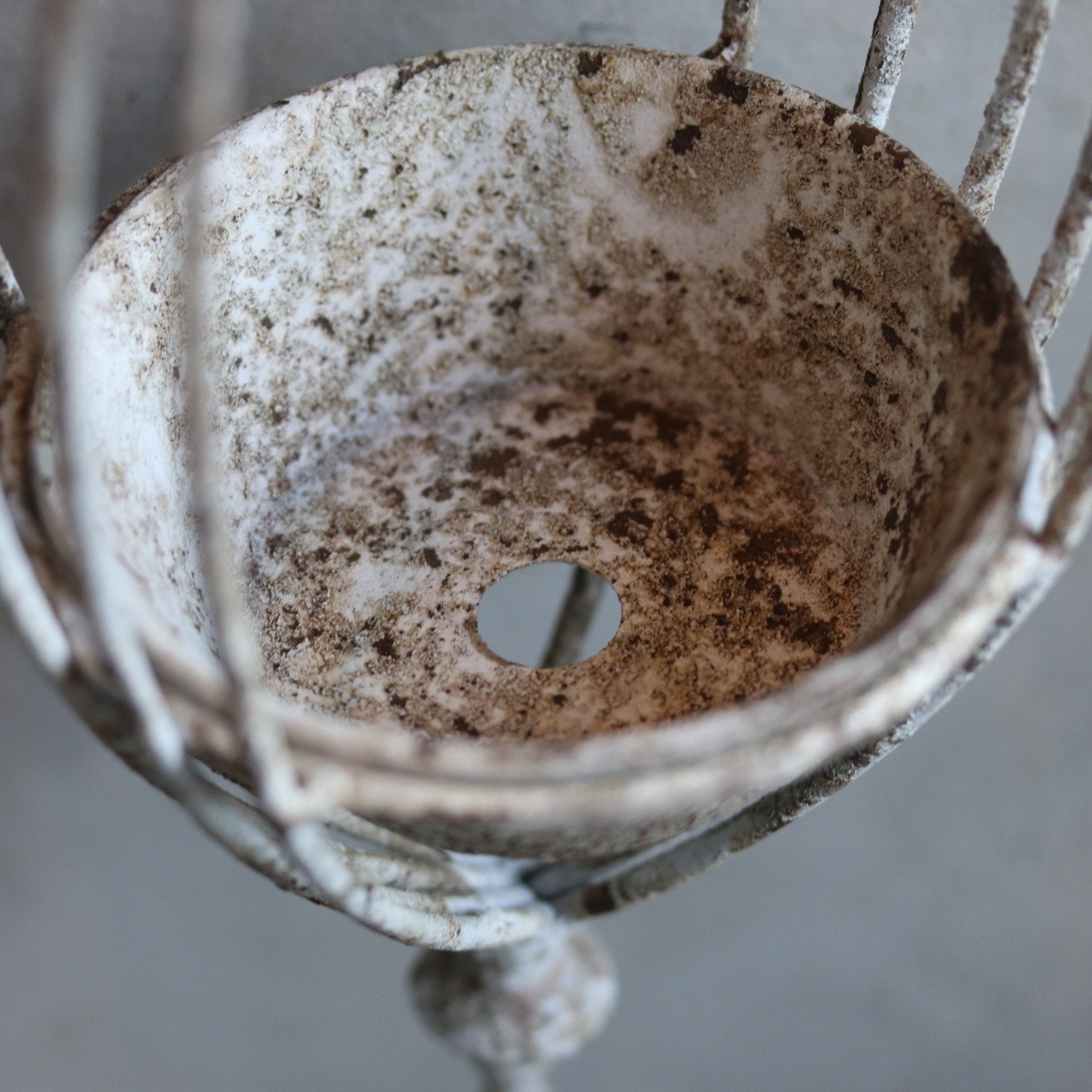 植木鉢　オブロンポットハングGY　吊り下げタイプ　シャビーシック穴あり　UF536