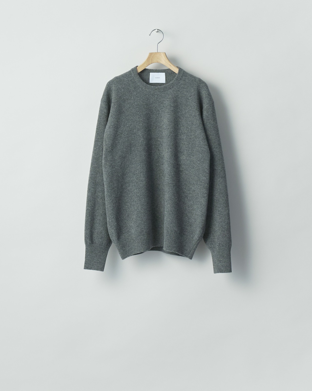 ssstein "EXTRA FINE WOOL KNIT CREW NECK LS〔GREY〕"