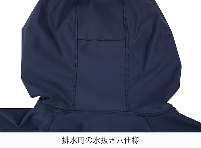 ウィメンズロングスリーブフルジップフーディッドラッシュ NAVY