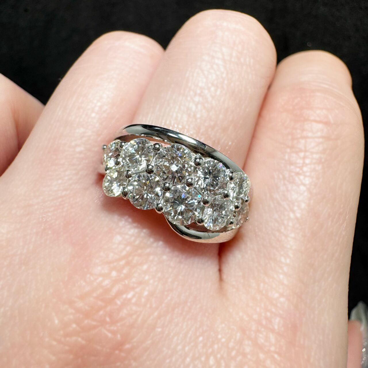 Pt900 2.237ct ダイヤモンド クラスター リング | カオキ | 日本最大級